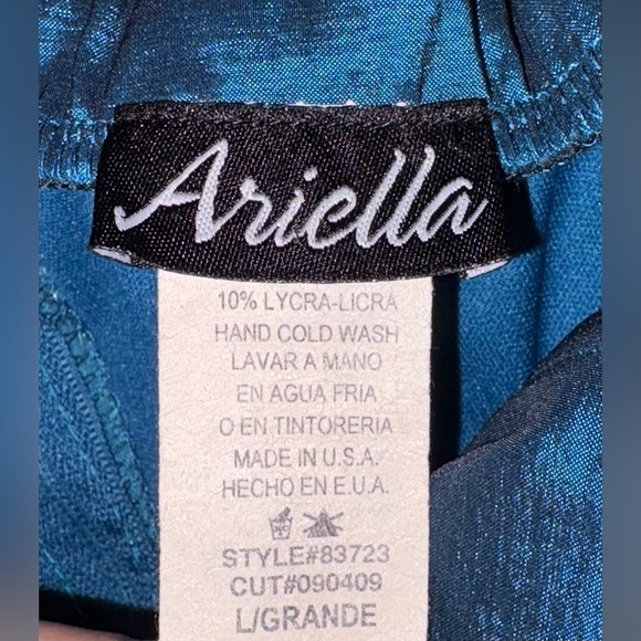 Ariella Size L Blue Metallic Y2K Strapless Concert Party Mini Dress - Picture 4 of 8